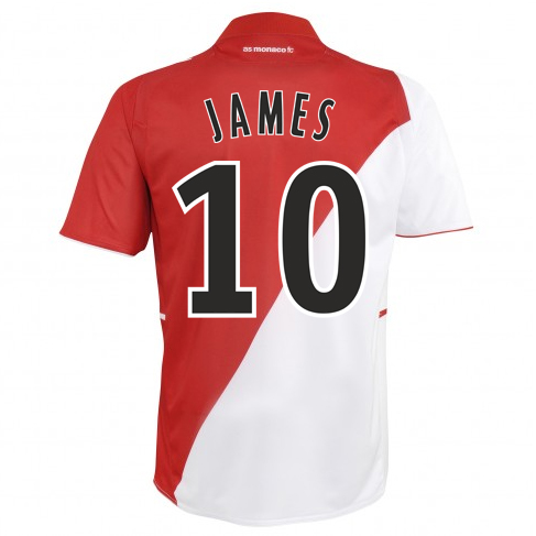 13-14 AS Monaco FC #10 James Home Soccer Jersey Shirt